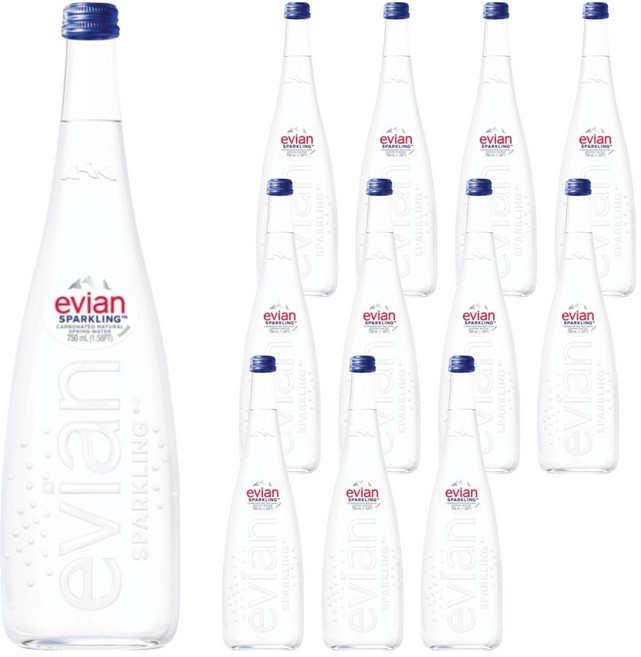 에비앙 글라스 탄산수, 750ml, 12개