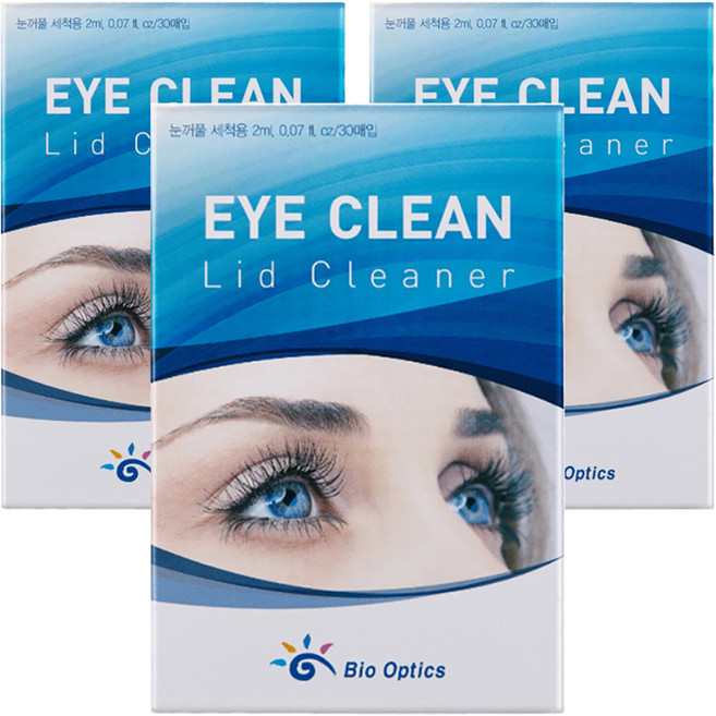 바이오옵틱스 아이클린 리드클리너 눈꺼풀세정제 30p, 60ml, 3개