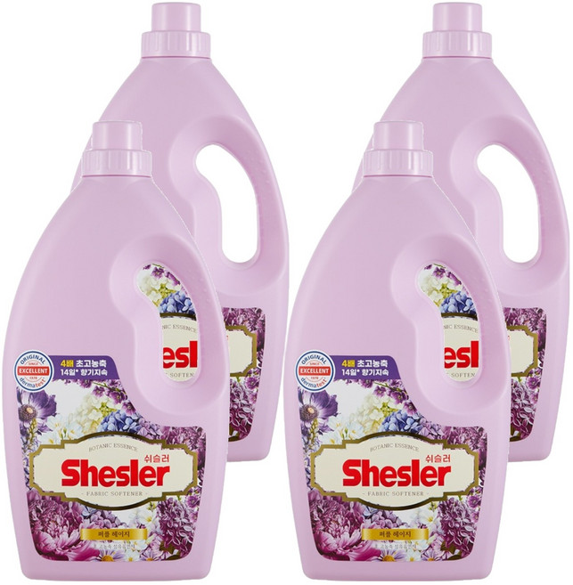 쉬슬러 보타닉 에센스 섬유유연제 퍼플 헤이지 본품, 2.1L, 4개