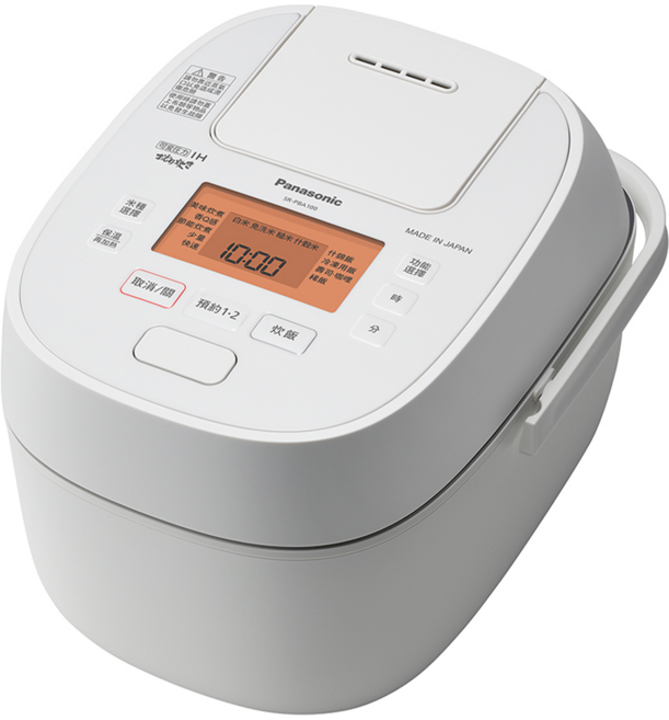Panasonic SR系列 10人份 鑽石塗層內鍋 可拆卸內蓋 電子鍋 壓力IH 微電腦 5級能源效率 白色 SR-PBA180