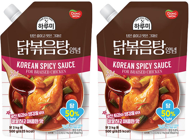 동원 하루미 닭볶음탕 양념, 500g, 2개