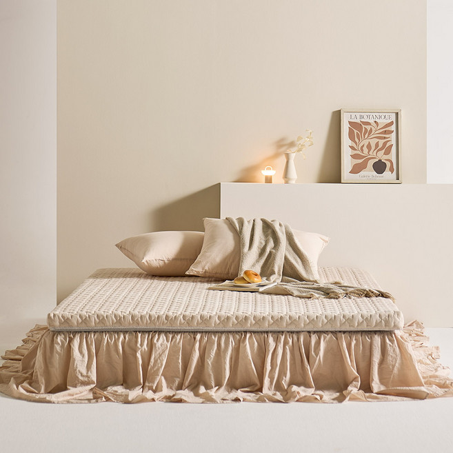 휴가드 라움 순면 60수 피그먼트 토퍼 매트리스, 모카, 7cm