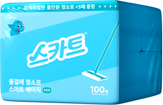 스카트 물걸레청소포 베이직 표준형 100p + 올인원 5p, 1세트