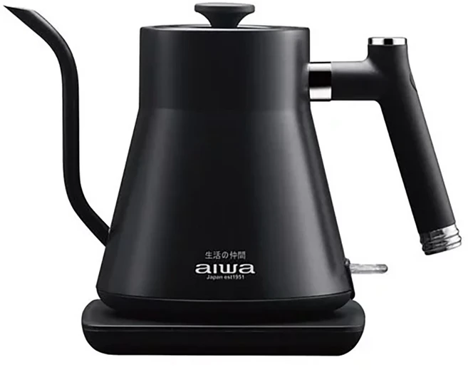 Aiwa 愛華 鵝頸手沖電茶壼 AA-K21G 304不鏽鋼 0.8公升 英國Strix安全溫控器