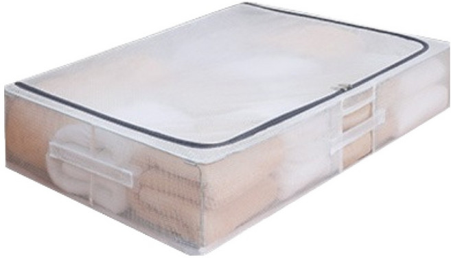 디오셀 다용도 틈새수납 언더베드 리빙박스, 화이트, 1개