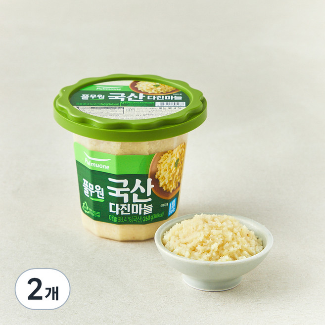 풀무원 다진마늘 용기, 260g, 2개