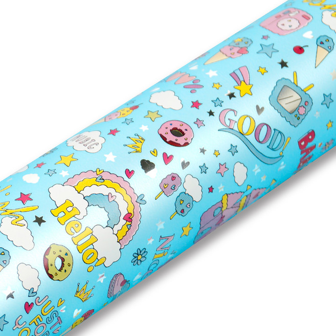 좋은기븐 캔디팝 롤 비닐 메탈 포장지 대, 하늘, 1개