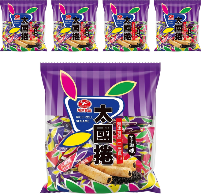 鴻津 太國捲 芝麻味, 350g, 5袋