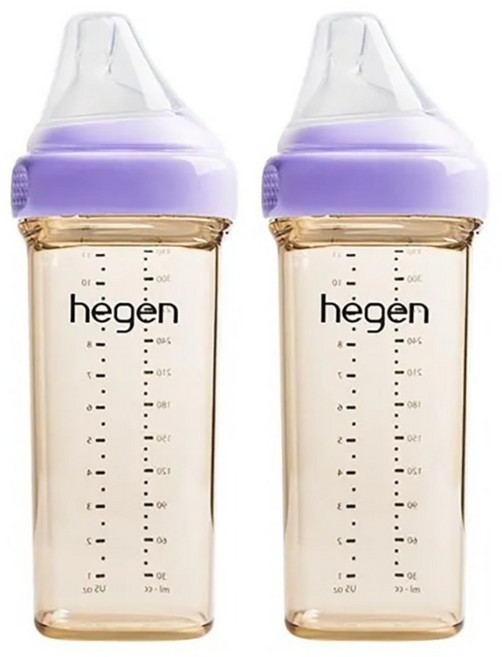 hegen 金色奇蹟 PPSU多功能方圓型寬口奶瓶2件組, 漾紫, 660ml, 2個