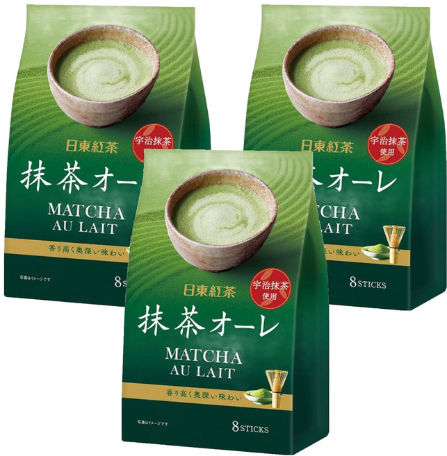 日東紅茶 抹茶歐蕾, 12g, 8包, 3袋