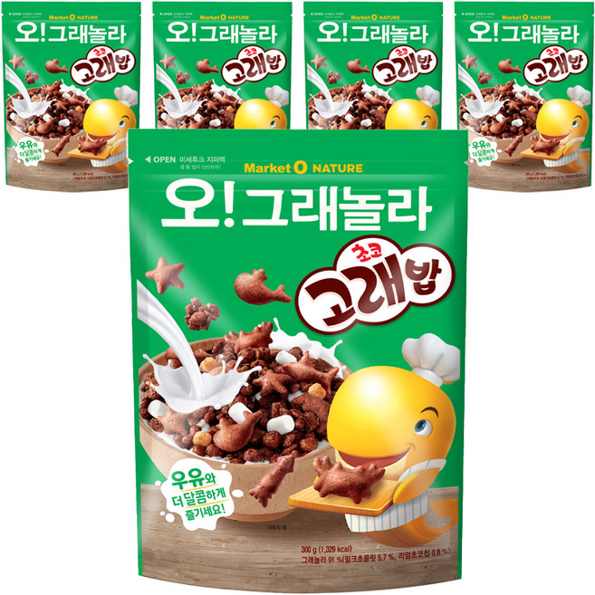 Market O NATURE ORION 好麗友 !Granola 巧克力鯨魚米餅, 300g, 5個