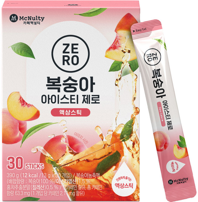 맥널티커피 복숭아 아이스티 제로, 13g, 30개