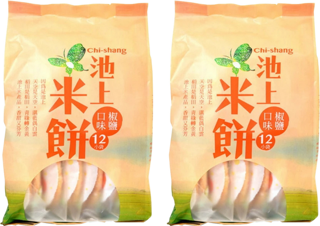 池上鄉農會 池上米餅 椒鹽口味, 150g, 2包