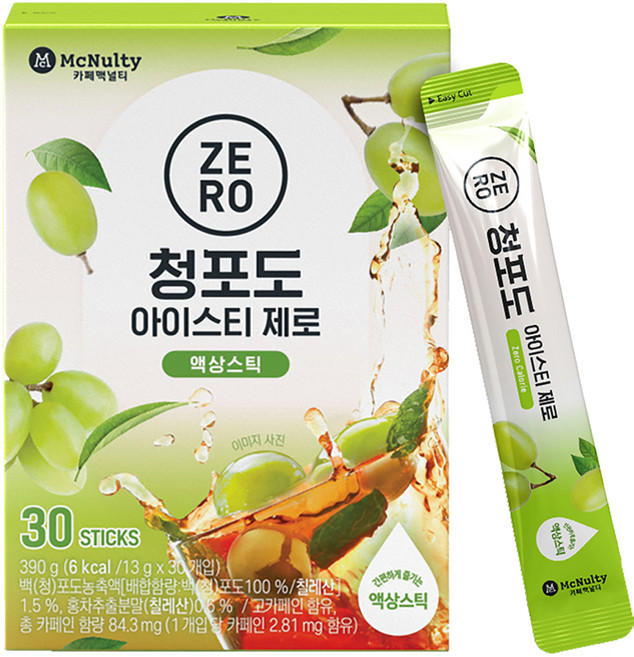 맥널티커피 청포도 아이스티 제로, 390g, 1개