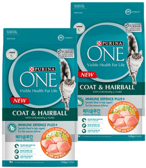 퓨리나원 캣 기능성 사료, 피부/피모, 1.4kg, 2개 - 쿠팡