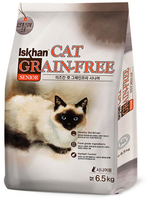 이즈칸 캣 그레인프리 기능성 사료, 시니어, 6.5kg, 1개