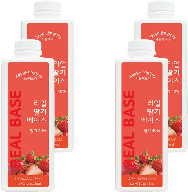 서울팩토리 리얼 딸기 베이스, 4개, 1.2kg