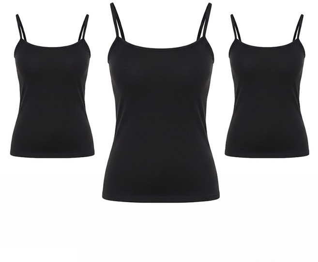 피어니스트 여성 빅 사이즈 면 스판 끈 런닝 3p