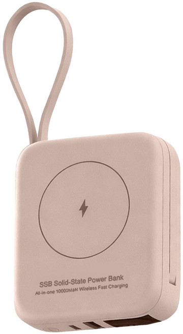 Meet Mind 七合一無線快充雙PD固態防爆行動電源 10000mAh Type-A + Type-C, 晨曦粉, H20