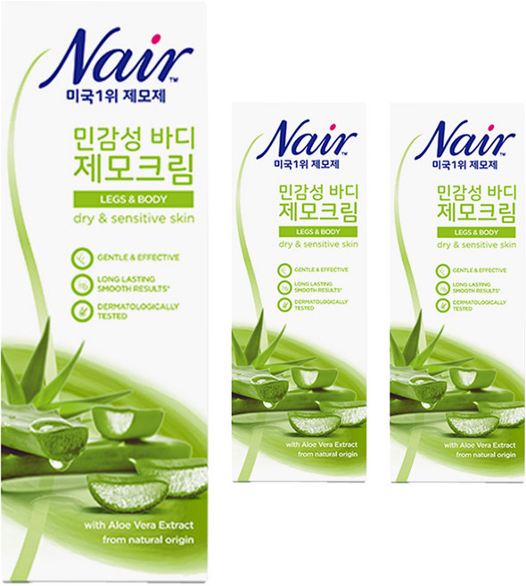 네어 민감성 제모크림 팔/다리용, 200ml, 3개