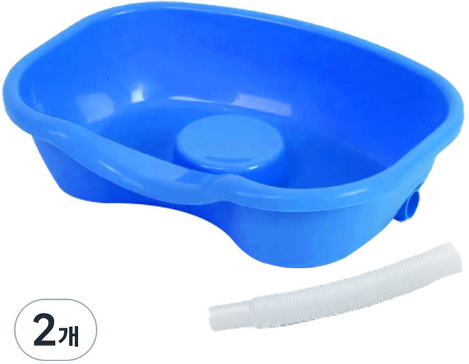 디어모모 노인 환자용 임산부 머리감기 샴푸 대야 세발기, 블루, 2개