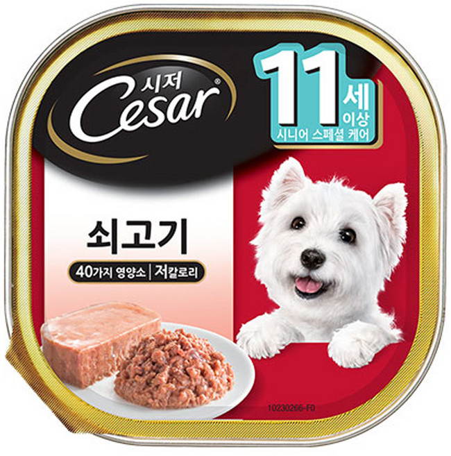 시저 11세 이상 시니어 강아지 주식캔, 소, 100g, 1개