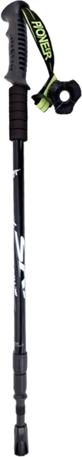 pioneer 開拓者 狼牙1系三節內鎖登山杖, 黑色, 1個