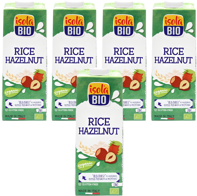 isola BIO 榛果米漿, 1L, 5瓶
