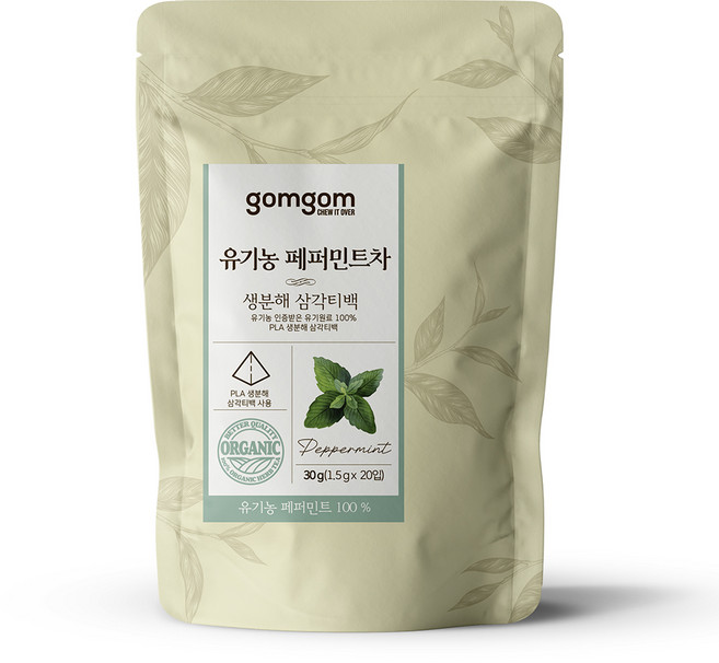 곰곰 유기농 페퍼민트차 생분해 삼각티백, 1.5g, 20개입, 1개