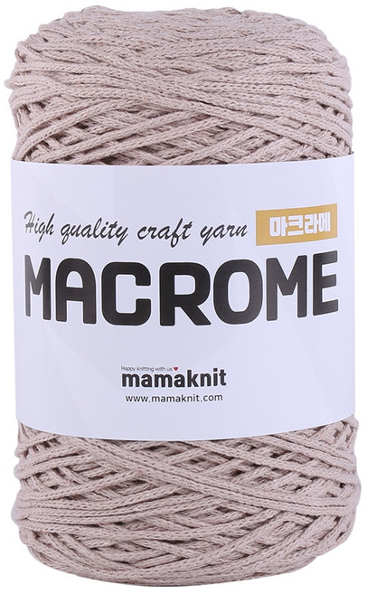 마마니트 마크라메 케이크 뜨개실, 단색09베이지, 1개