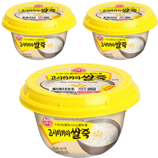 오뚜기 고시히카리 쌀죽, 285g, 3개