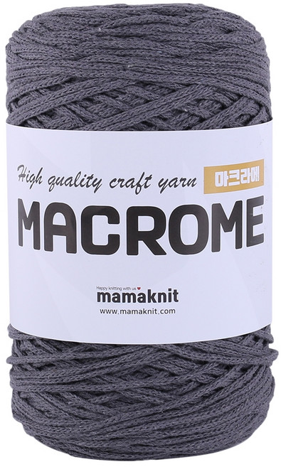 Mamaknit Macrome Cake系列 編織線, 07 Dark Gray, 225m, 1入