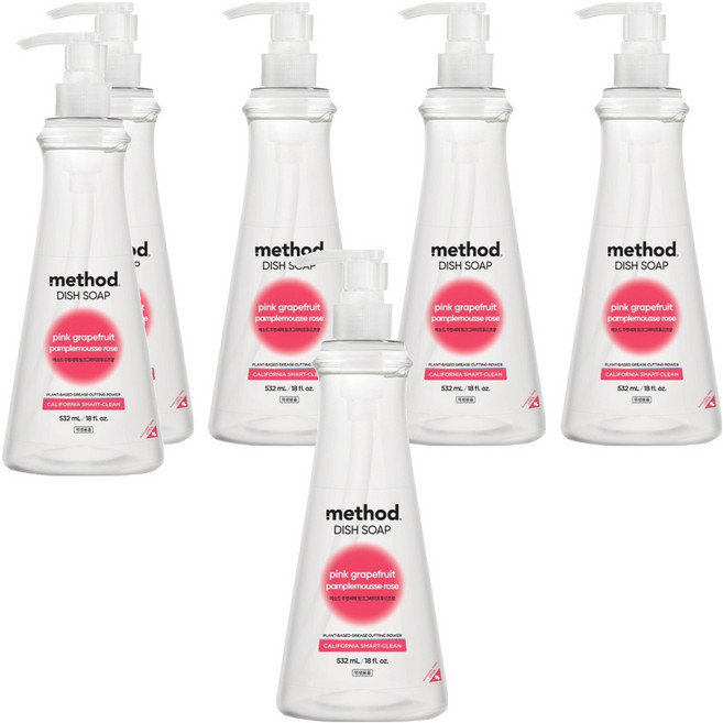 메소드 주방세제 핑크그레이프후르트향, 532ml, 6개
