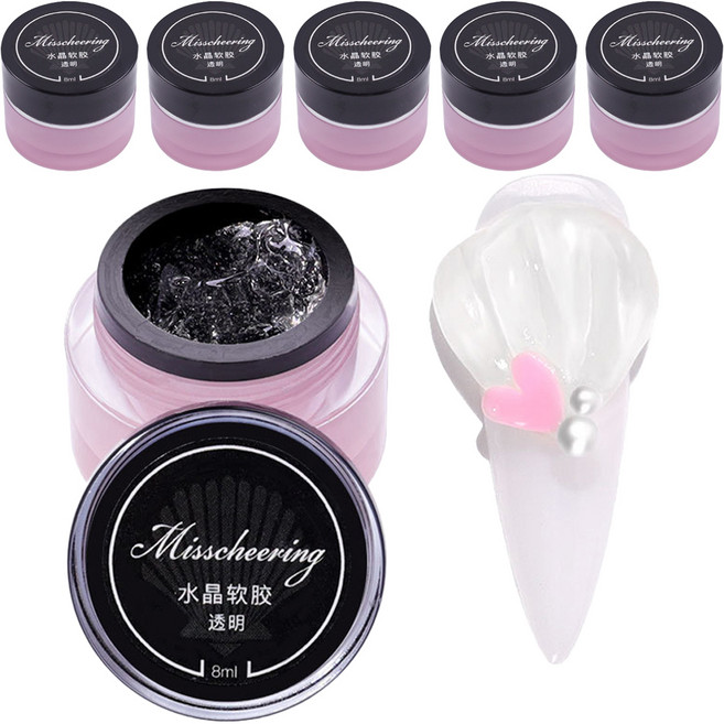 미스치어링 모찌모찌 네일 엠보젤, 클리어, 6개, 8ml