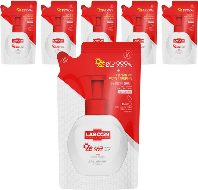 랩신 센서티브 포밍 핸드워시 파우더리허브향 리필, 200ml, 6개