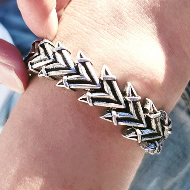 노이드비 남성용 써지컬스틸 무광엔틱 화살촉체인 팔찌