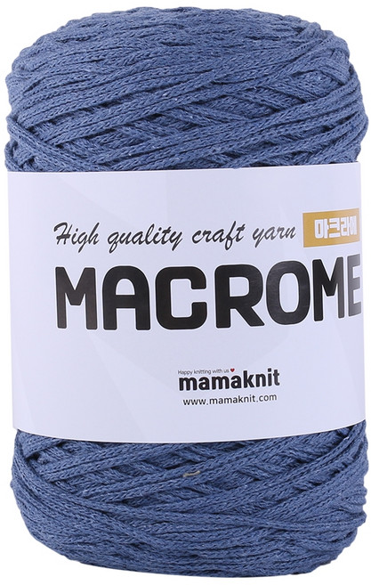 마마니트 마크라메 케이크 뜨개실, 단색21인디고블루, 1개