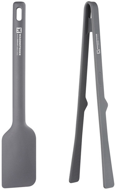 바겐슈타이거 에델 실리콘 조리도구 2종 세트, 스패츌라 + 스탠딩 집게, 다크, 1세트