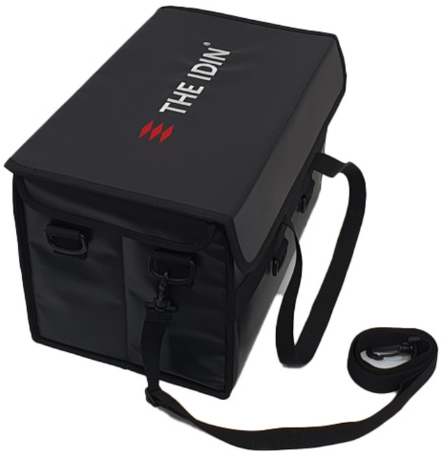 더아이딘 보온보냉 접이식 소형 방수 배달가방, 다크블랙