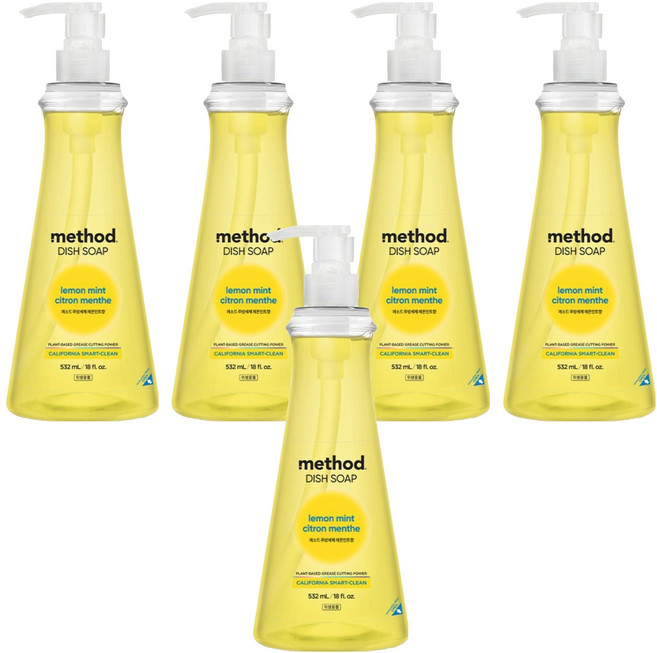 메소드 스마트클린 주방세제 레몬민트향, 532ml, 5개