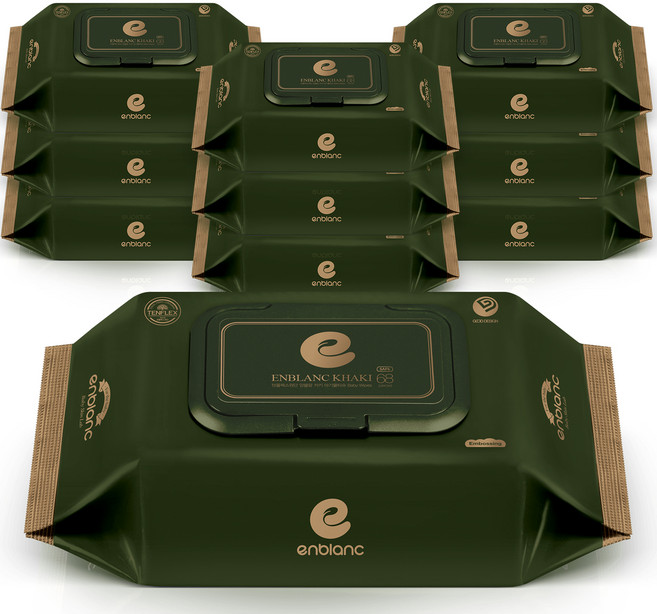 앙블랑 세이프 카키 유아물티슈 캡형 N-KC10, 82g, 68매, 10개