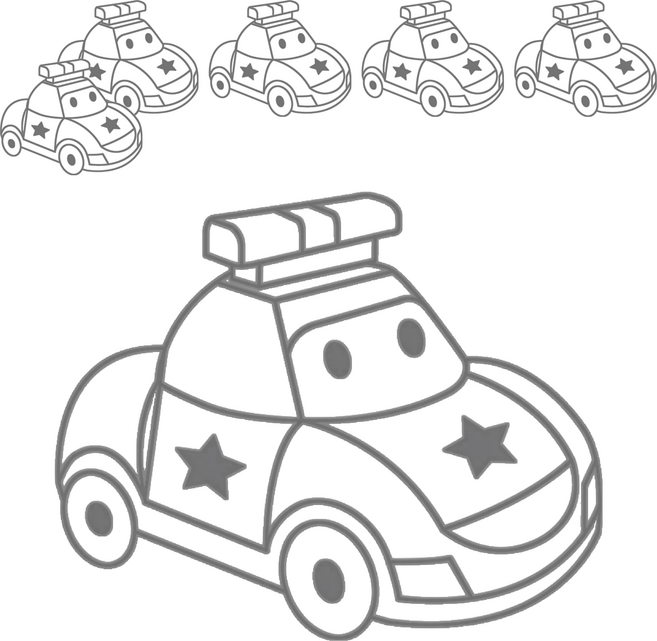 AMOS 阿摩司 壓克力模型版 小(7 x 7cm), 警車, 6個