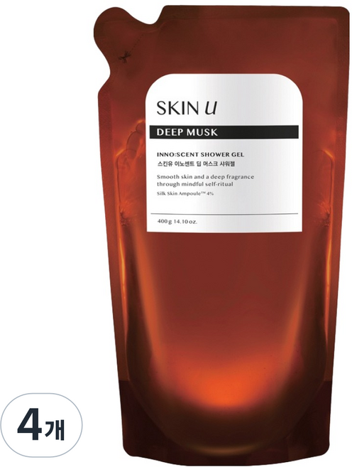 스킨유 이노센트 딥 머스크 샤워젤 리필, 400g, 4개