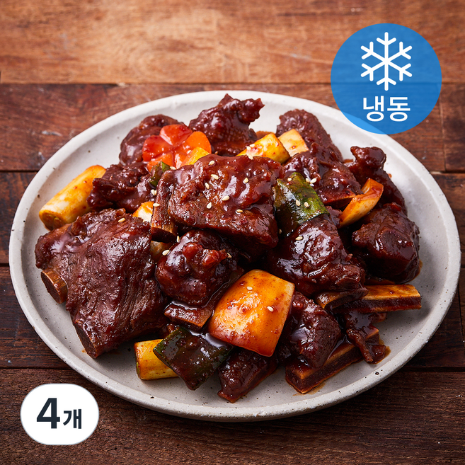 더 간편한 5분완성 마늘 돼지 양념 찜갈비 (냉동), 200g, 4개