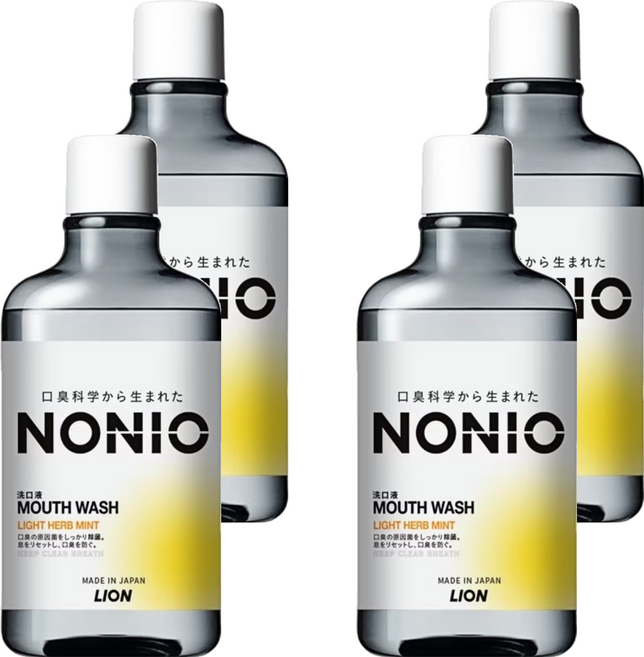 LION 獅王 NONIO 終結口氣漱口水 99.9%口臭原因菌去除 幫助清除牙菌斑 日本調香職人特調, 600ml, 4瓶