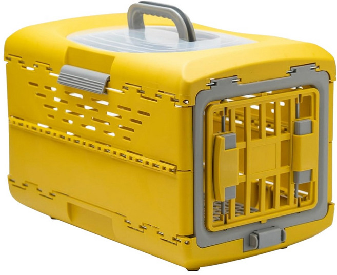 Nice u 毛樂趣 可收納式寵物外出籠, 黃色, 1個