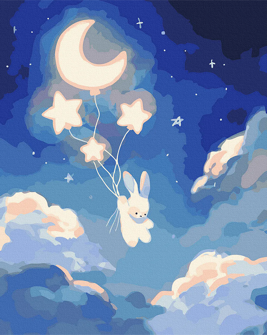 ArtLife 藝術生活 數字油畫DIY DTR236 65 x 50cm, 星夜月兔, 1個