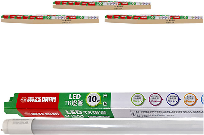 TOA 東亞照明 LED T8燈管 LTU20EV-10AAW, 4000K, 60支