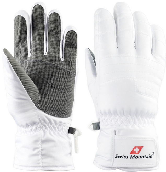 Swiss Mountain 女性滑雪手套 BC920, 白色