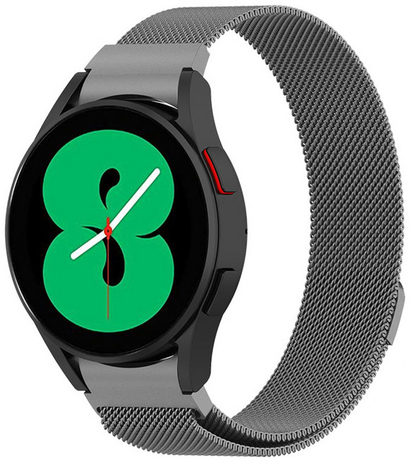 루아러블 갤럭시워치 호환 밀레니즈 메쉬 날개형 마그네틱 메탈 스트랩, 그레이, 1개